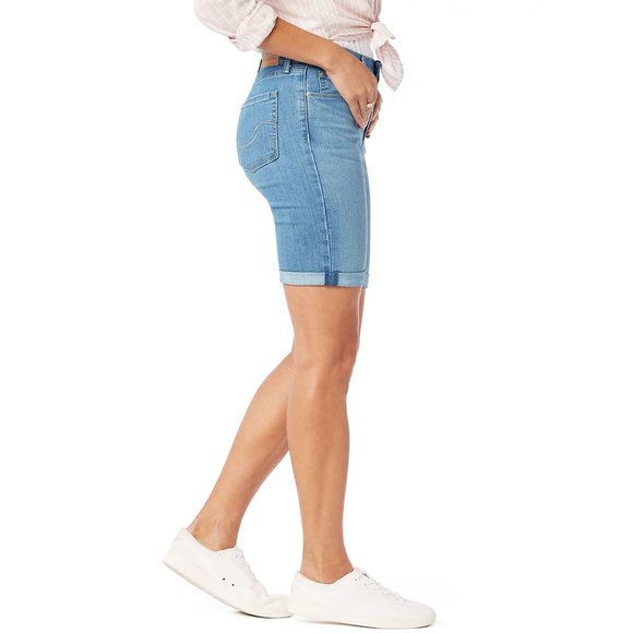 Signature Levi Strauss & Co.™ Mid Rise Bermuda Shorts LIGHTER of 2 Blues Avail - Picture 3 of 7